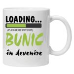 Set 2 cani personalizate cu textul "bunica si bunic in devenire", CRD PRINT, 330ml, alba
