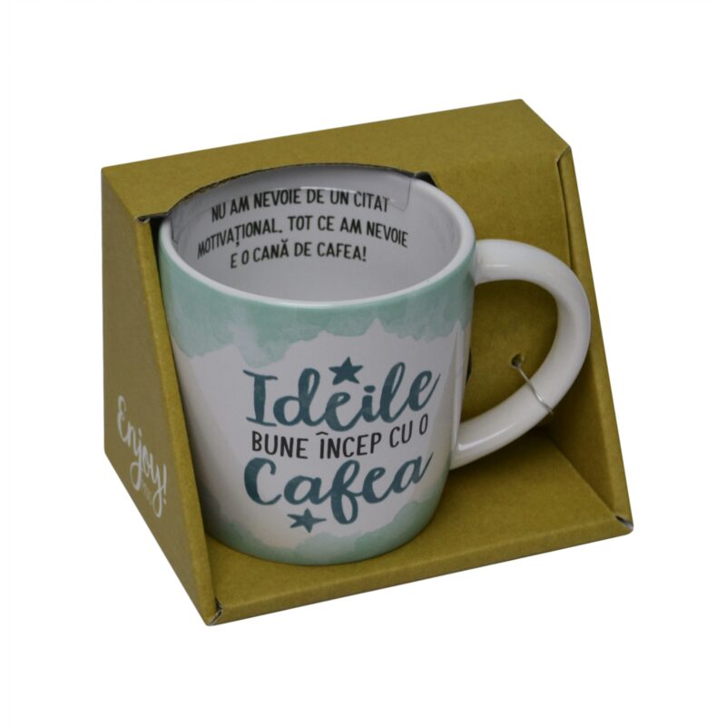 Cana Portelan "Ideile Bune Incep Cu O Cafea", 300 ml
