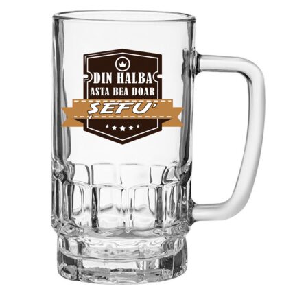 Halba personalizata cu mesaj pentru sef, 550 ml, sticla