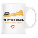 Cana cu mesaj amuzant pentru barbati, Priti Global, Te intrec sigur, dar am limitator in dreapta, 300 ml