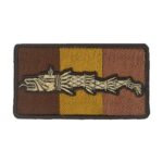 Emblema brodata, steag romania, lup dacic, desert, doubleion, 5x9cm