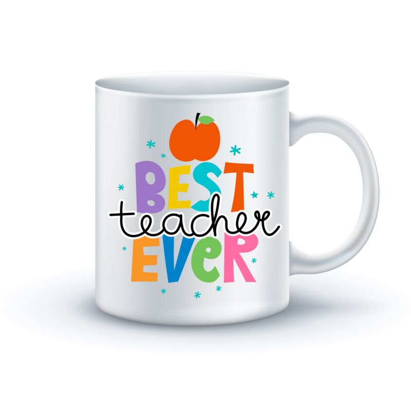 Cana personalizata Best teacher ever, 330ml, ceramica, multicolor