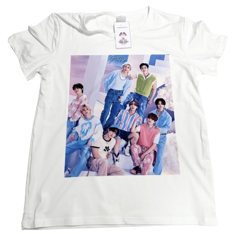 Tricou personalizat stray kids trupa kpop stay, Alb, S