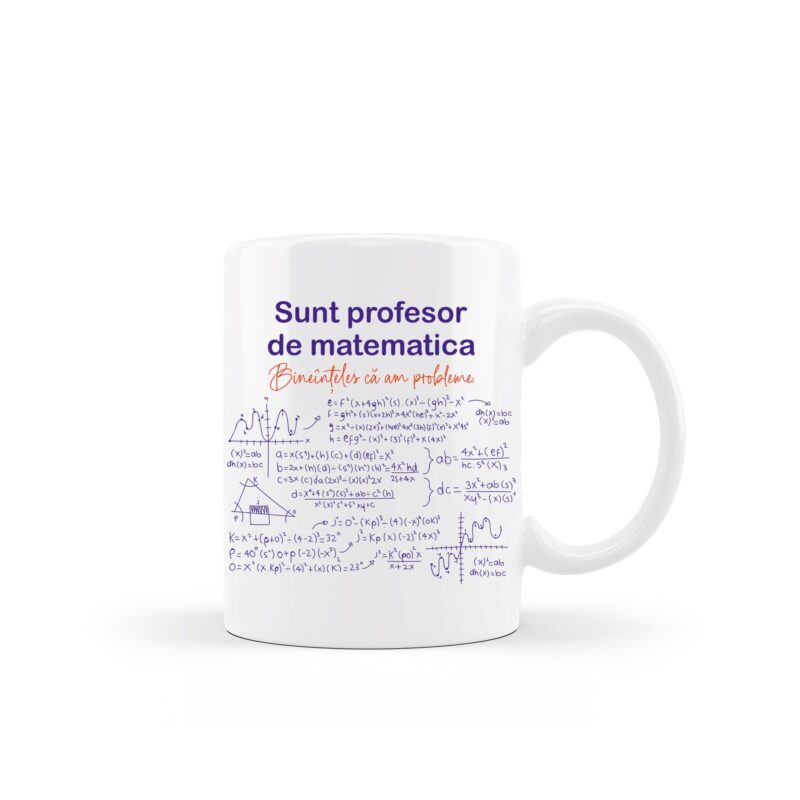 Cana personalizata pentru profesorul de matematica, multicolor, 330 ml