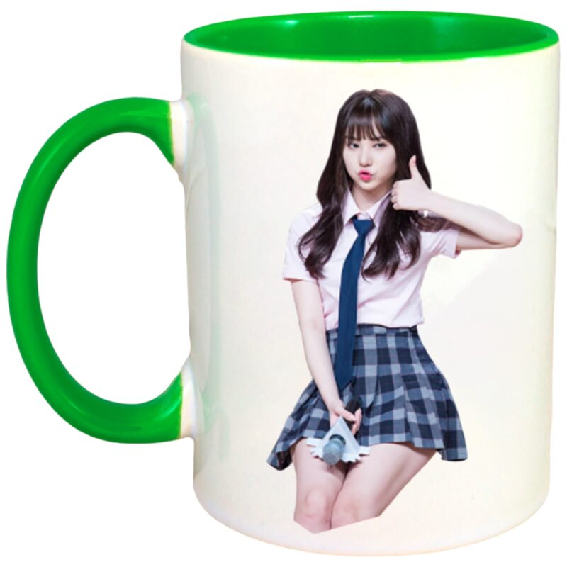Cana personalizata cu interior colorat, Verde, Blackpink Lisa Kpop, 330 ml