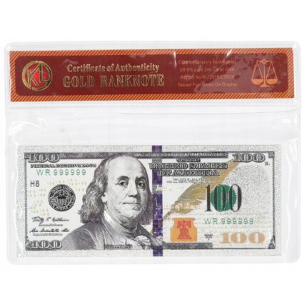 Bancnota colectie 100 USD, Xtech, PVC, 15.5 x 6.5 cm, Multicolor