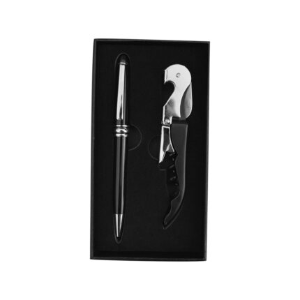 Set 2 piese, Naimeed D5246, cu unealta multifunctionala si pix, Negru