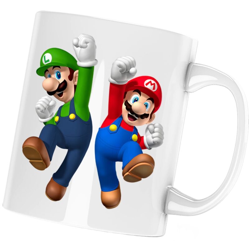 Cana personalizata ceramica alba "Super Mario Bros Luigi Mario Odyssey", 330 ml