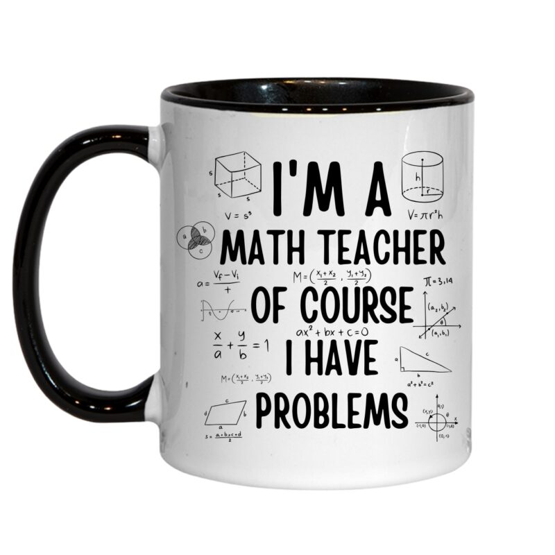 Cana personalizata - Sunt profesor de matematica-I'm a math Teacher, negru, 330 ml