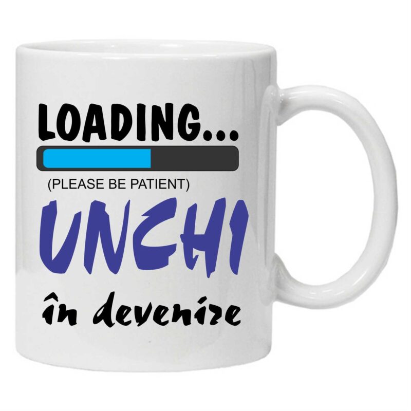 Cana personalizata inscriptionata cu textul "unchi in devenire", CRD PRINT, 330ml, alba