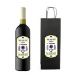 Set personalizat sticla de vin rosu, demisec, Feteasca Neagra, 750 ml si punga de cadouri cu imprimeu Cel mai bun tata a implinit 79 ani