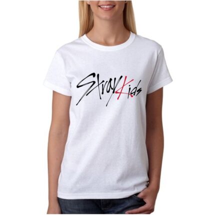 Tricou personalizat dama stray kids kpop logo, Alb, S