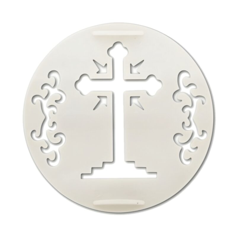 Tipar pentru coliva, Cruce si ornamente, 17cm