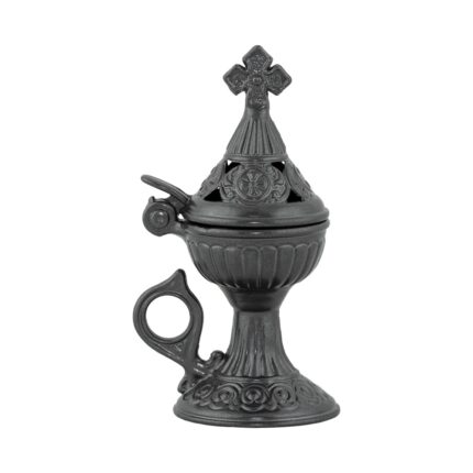 Catuie antimoniu cu capac mica 15cm - negru