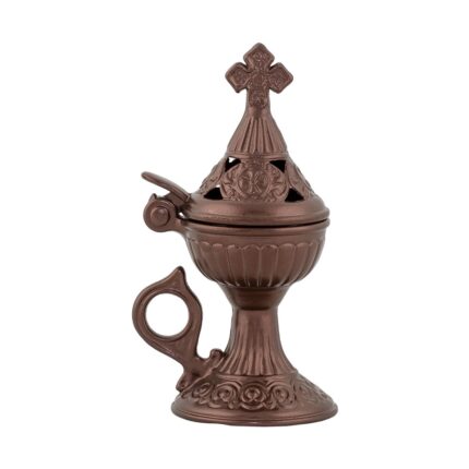 Catuie antimoniu cu capac mica 15cm - cupru