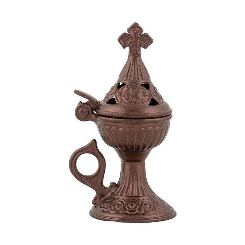 Catuie antimoniu cu capac mica 15cm - cupru