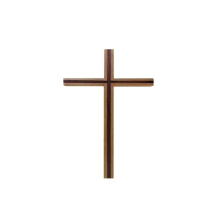 Cruce din lemn cu inlay, decor de perete, 13x25.5cm, set de agatat