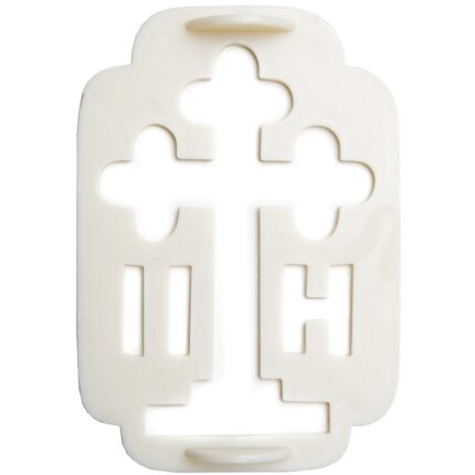 Tipar Cruce dreptunghiular din plastic, II H, pentru ornat coliva, dimensiuni 20/14 cm