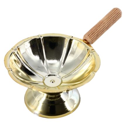 Catuie cu maner din lemn, NO23, 7 cm, Auriu