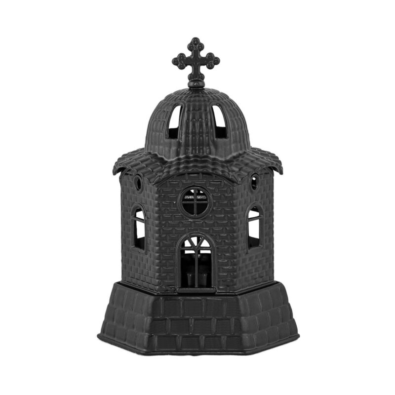 Candela antimoniu bisericuta 17cm - negru