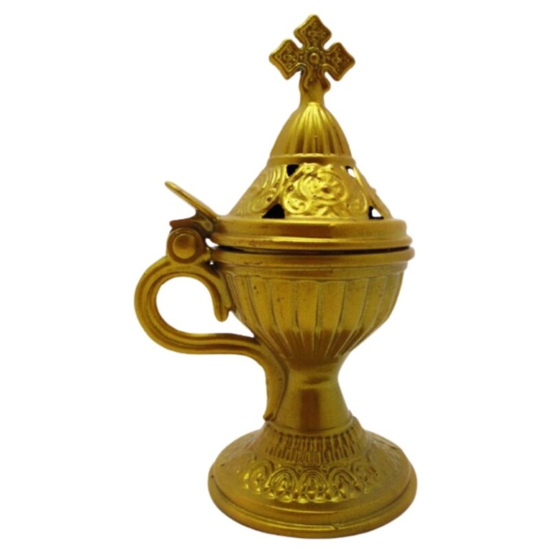 Catuie cu capac antimoniu aurie 15 cm Alina's Orthodox Store
