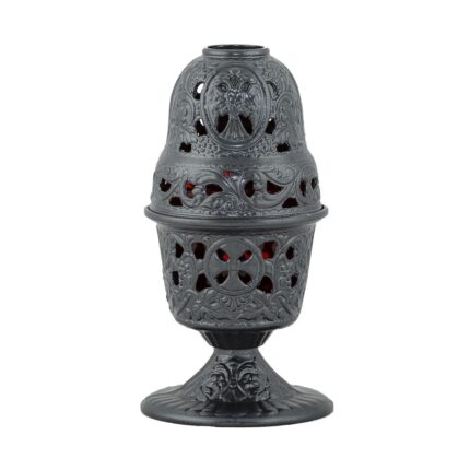 Candela antimoniu pahar sticla 17,5cm - negru