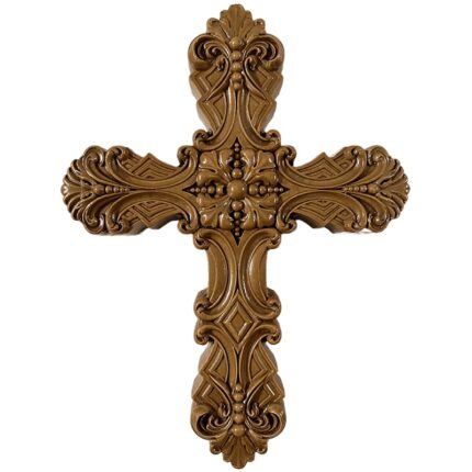 Cruce de perete, 17 cm x 22 cm, maro