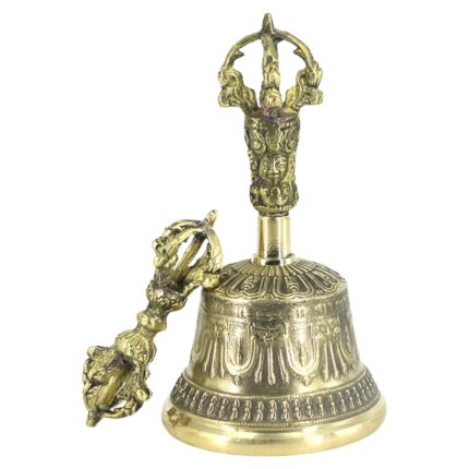 Clopot de meditatie budista tibetana, JeiibrZui, Metal, Auriu