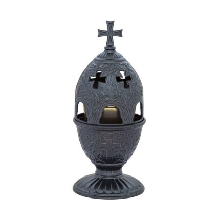 Candela antimoniu flori 18cm - negru