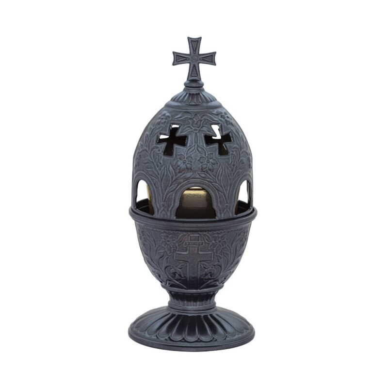Candela antimoniu flori 18cm - negru