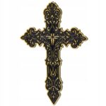 Cruce decorativa, Kadax, Inox, 120 x 93 mm, Negru/ Auriu