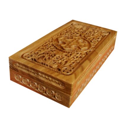 Caseta sculptata pentru Sfintele Moaste, lemn masiv, dimensiune 110x210x45 mm