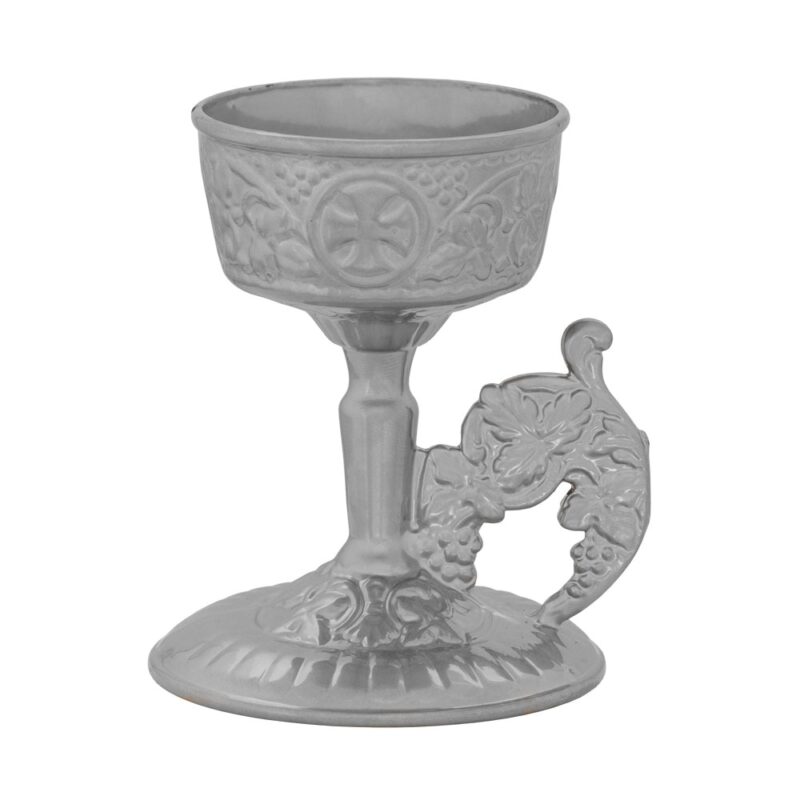 Catuie antimoniu fara capac mare 10,5cm - argintiu