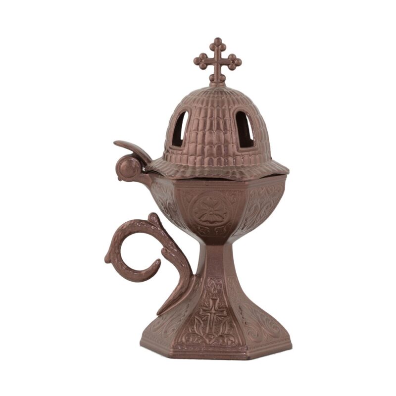 Catuie antimoniu cu capac mare 17,5cm - cupru