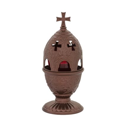 Candela antimoniu flori 18cm - cupru