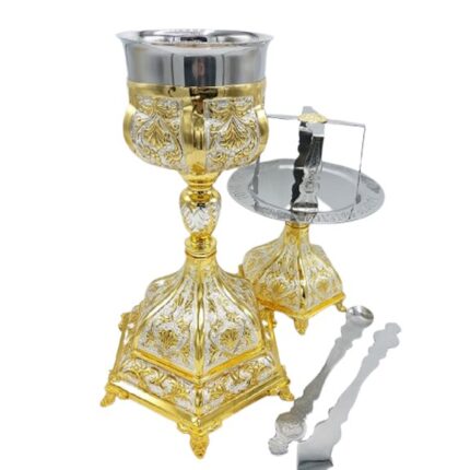 Set Sfinte Vase Bisericesti argintiu/auriu 600 ml Alina's Orthodox Store