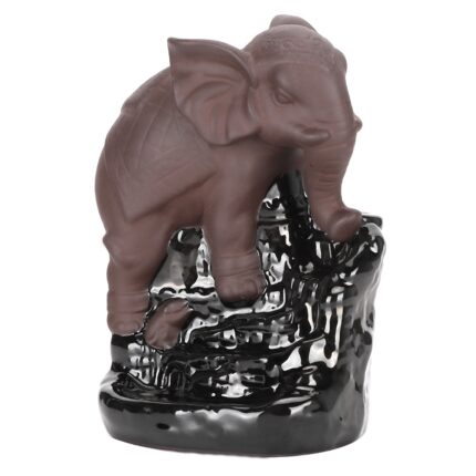 Suport de tamaie cu elefant, Mmgoqqt, ceramica, 15x9.5cm, negru/rosu