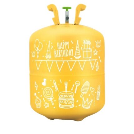 Set butelie cu heliu BALLON TIME idealSTORE, Capacitate 0,20 m3 cu reductor, Include 30 baloane colorate, 40 m panglica decorativa, ambalaje colorate