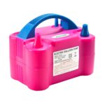 Compresor Profesional pentru umflat baloane si obiecte gonflabile, Putere 600 W, Alimentare 220 V, Culoare Roz&Albastru