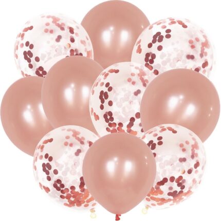 Set 10 baloane, 30cm, Roz/Transparent