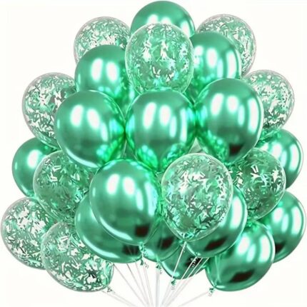 Set baloane, Clasic, 30 bucati, verde, pentru petreceri, aniversari, nunti, botez, tematica diversa