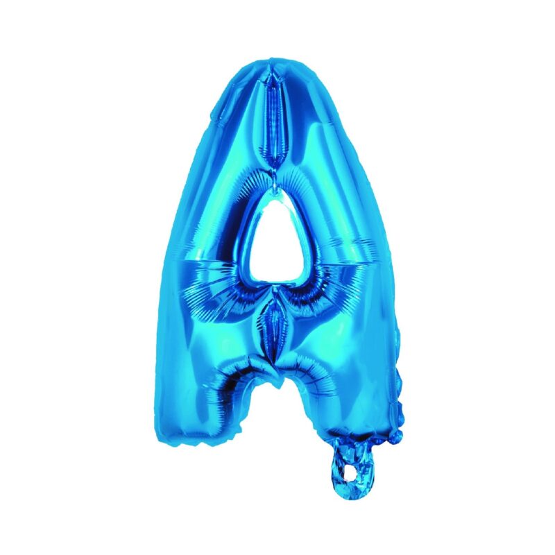 Balon din folie metalizata Albastru, Mirific Party, Litera A, 40 cm