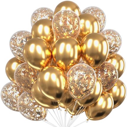 Set 30 baloane pentru petrecere Oricean® culoare gold