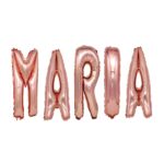 Set Baloane Litere Nume Maria, Roz gold, Wili Topper Rom, 40Cm
