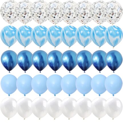 Set 40 baloane, Jiyuang, Latex, Albastru