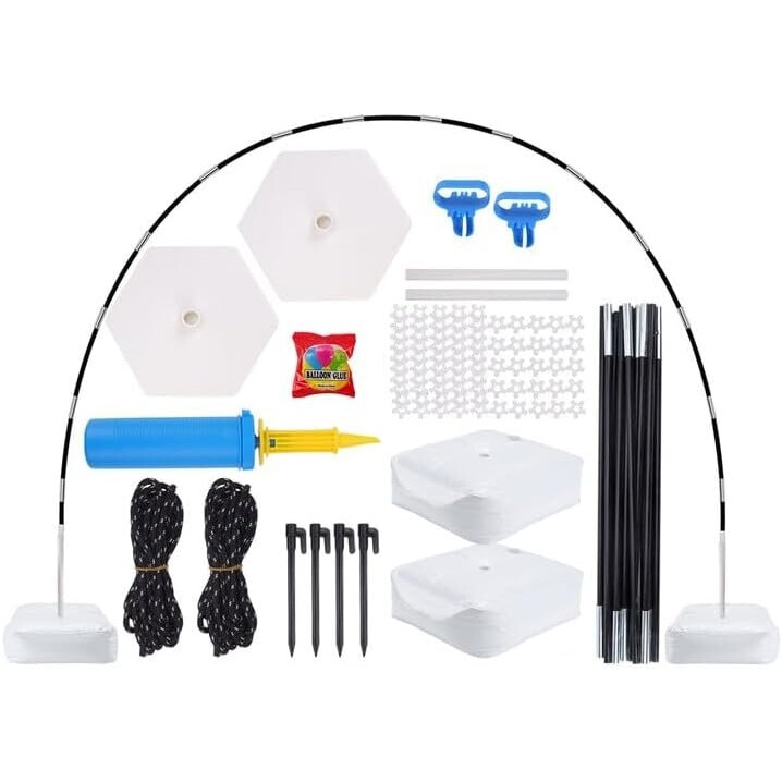 Set suport arc din baloane, cu baza, accesorii multiple, potrivit pentru zile de nastere, nunti, petreceri, metal