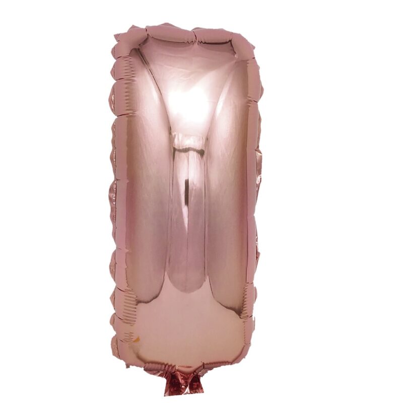 Balon din folie metalizata Rose Gold, Mirific Party, Litera I, 40 cm, Coral, roz