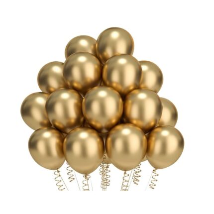 Set 50 baloane din latex, high quality, pentru petrecere, color auriu, 30 cm, HAPPY JOKER®
