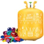 Set Complet Petrecere Baloane, Butelie cu Heliu, "ISP LikeSmart", cu 50 de Baloane Colorate, 60m de Panglica, Heliu 0,42 m3