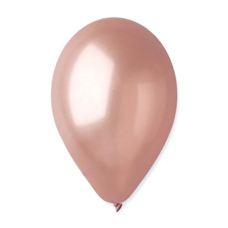 Baloane latex rotunde, metalizate, 27cm, Rose gold, 50 buc